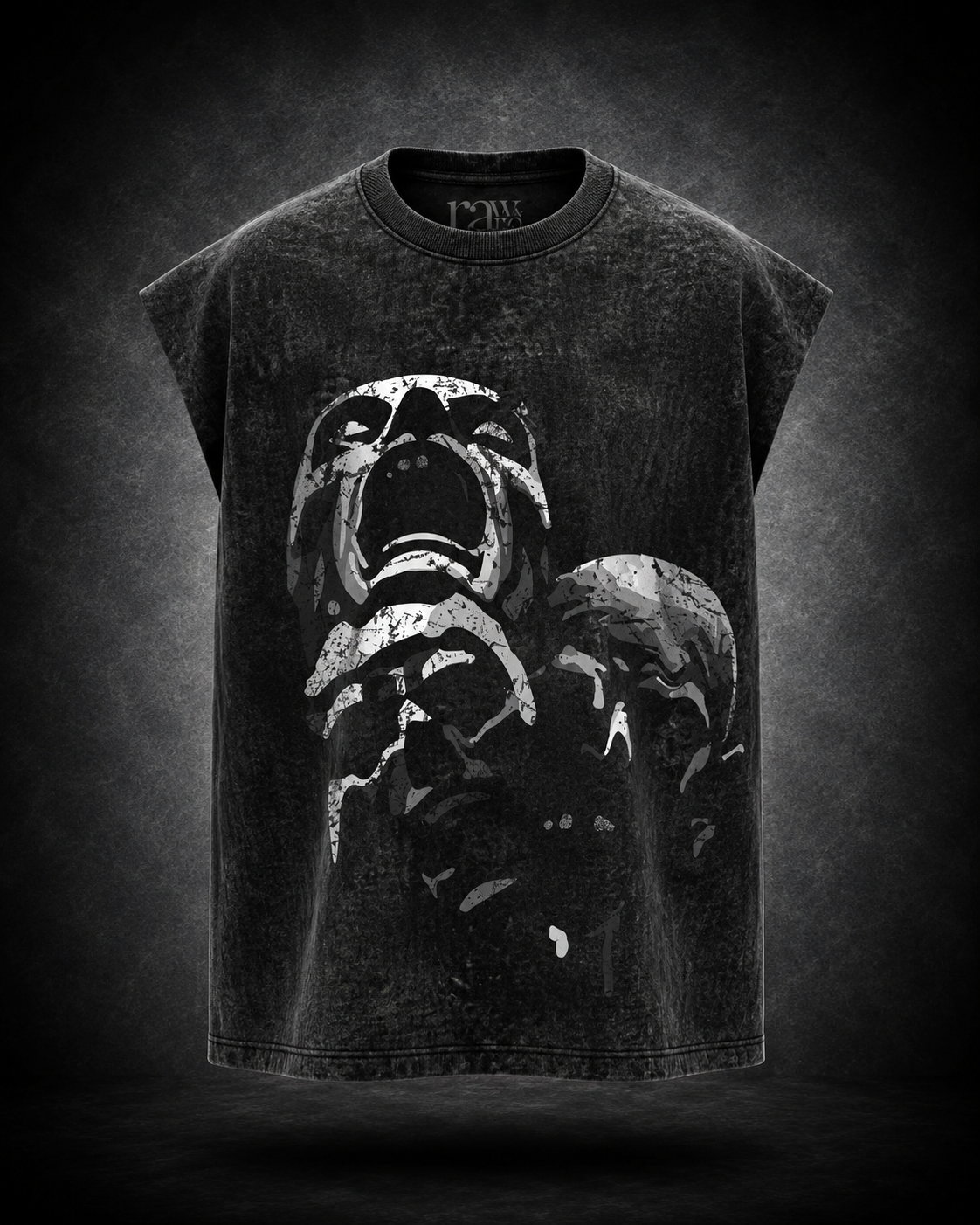The Silent Scream -  Anime Acid Wash Oversized Tank