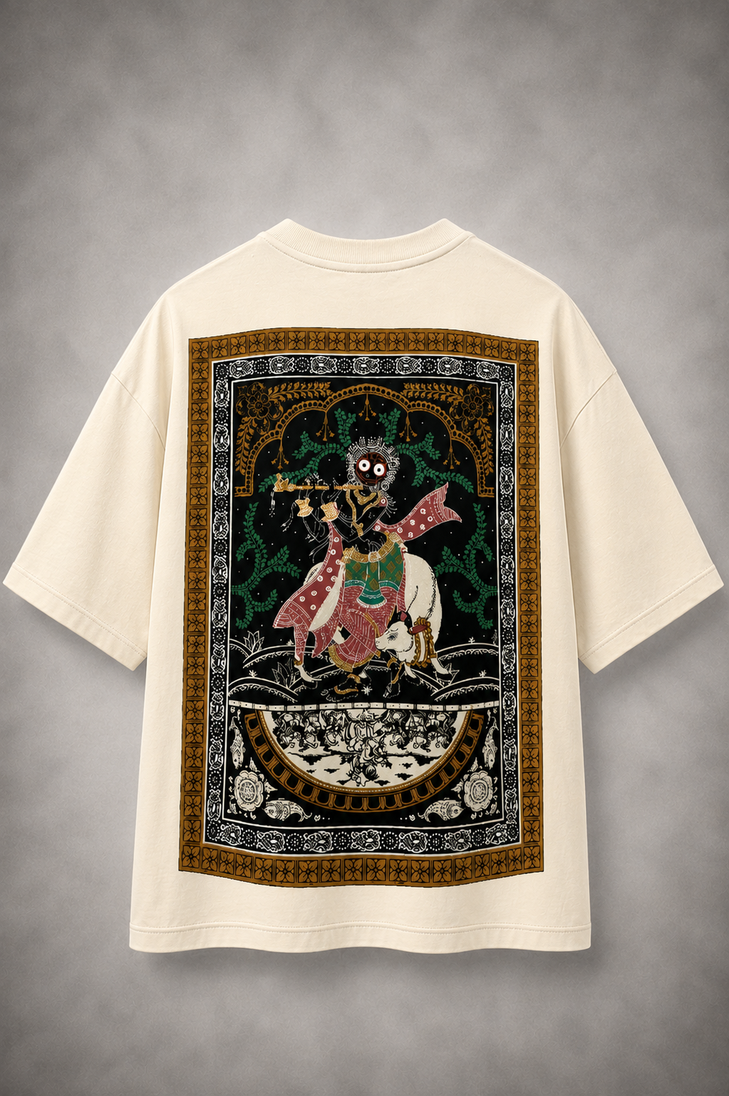 "Gopala Leela" The Eternal Melody of the Divine Cowherd Oversized T-shirt