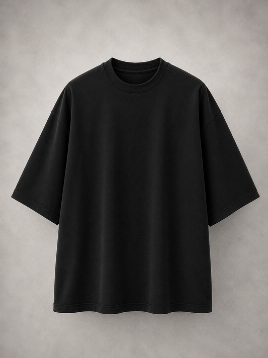Solid Black Oversized T-Shirt