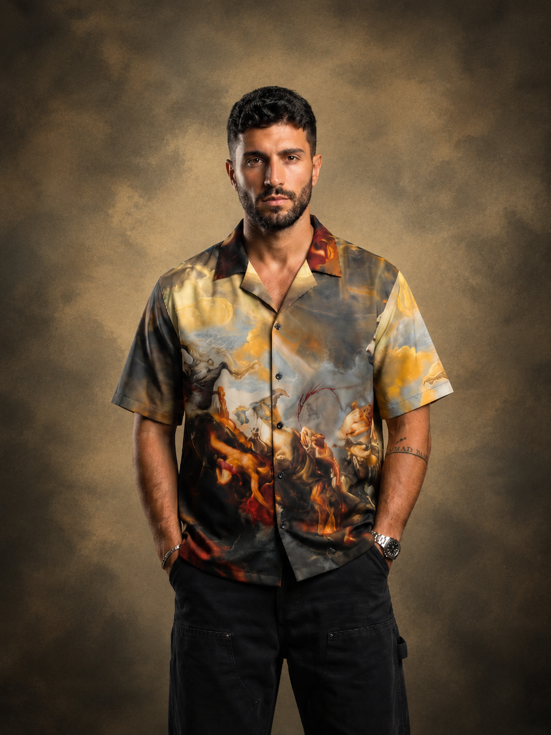 IMPERIUM - Baroque Art Cuban Collar Shirt