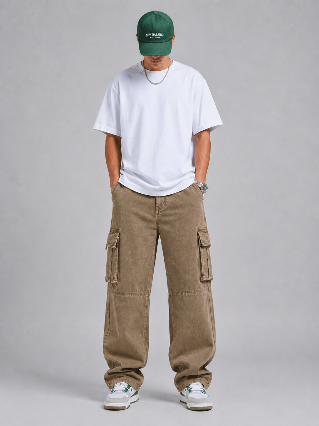 Sandstone – Baggy Straight Cargo Jeans