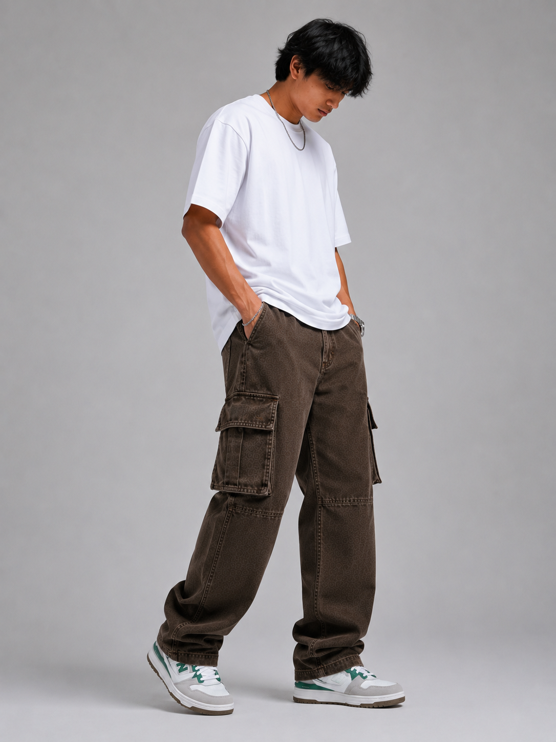 Earth Brown – Baggy Straight Cargo Jeans