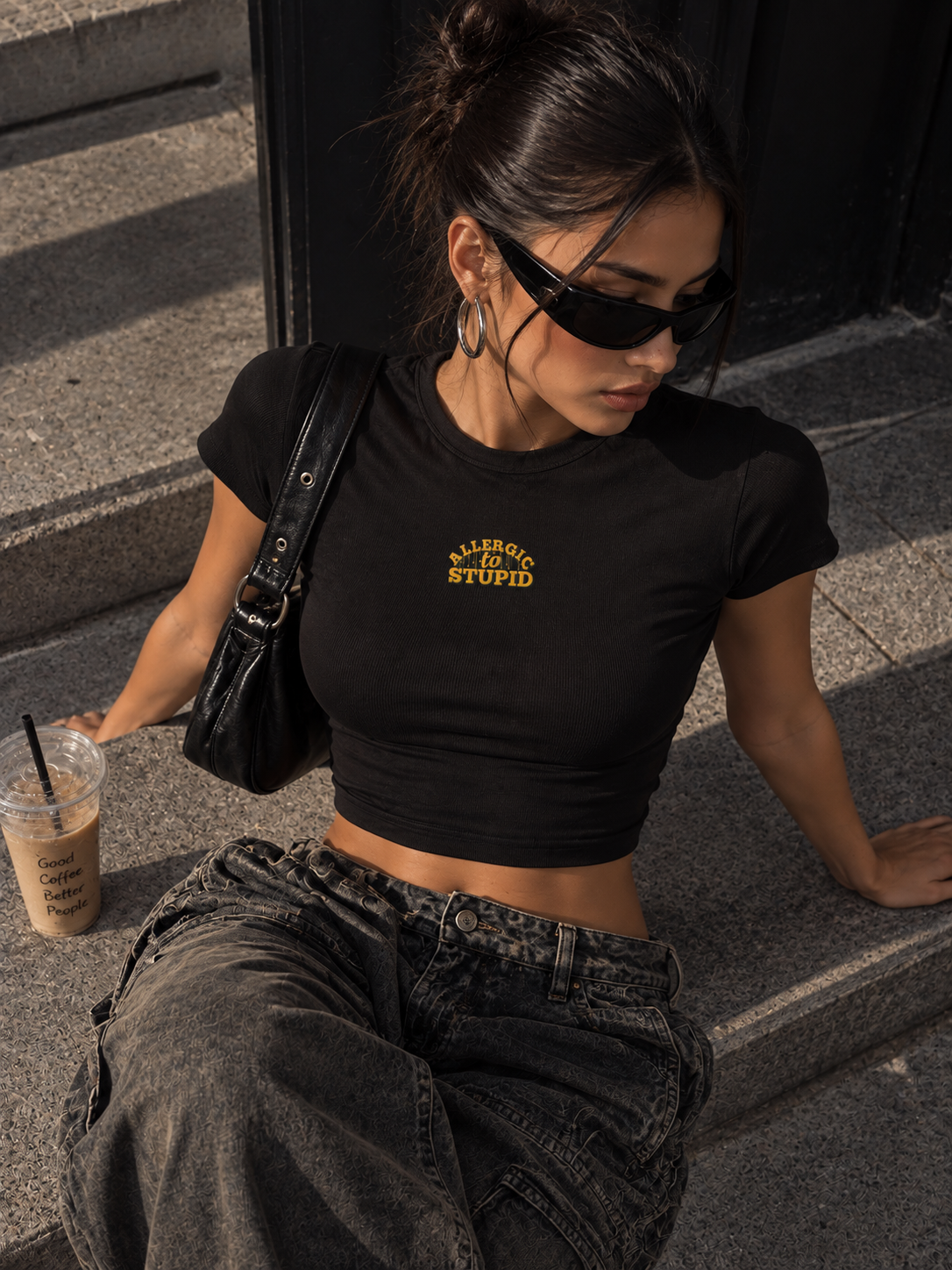 ALLERGIC TO STUPID - Crop Top