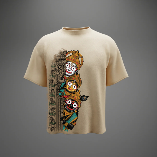 "Ratna Traya: The Divine Peek" - Oversized T-shirt