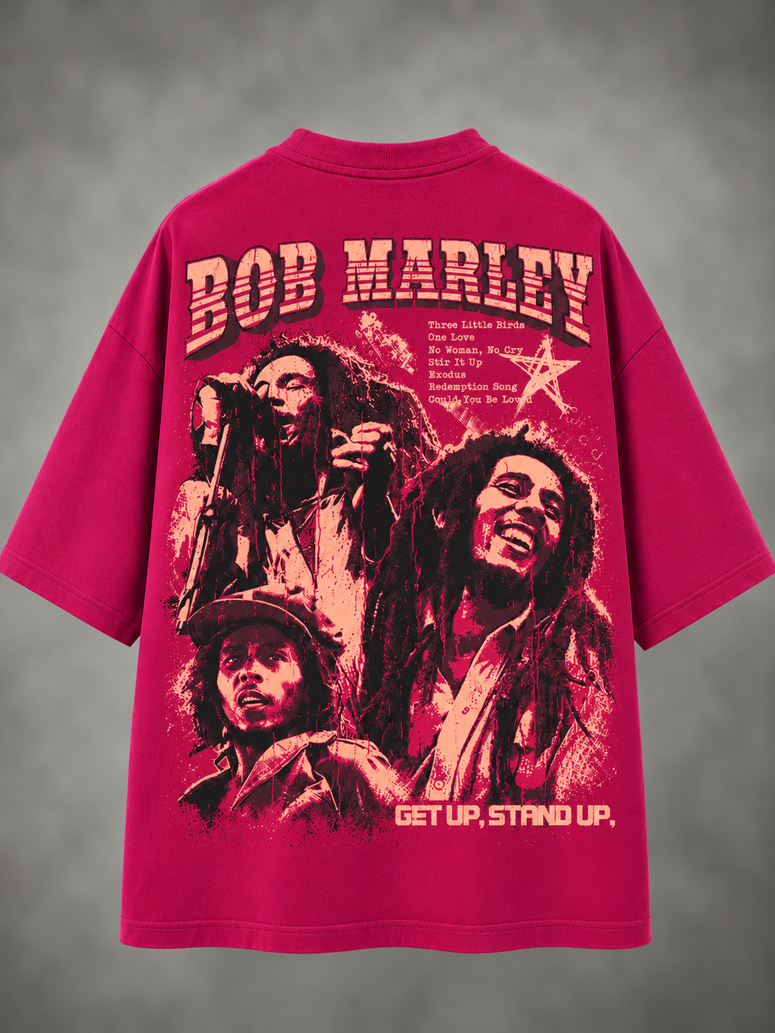 "Get Up, Stand Up" Bob Marley - Graphic Oversized T-Shirt