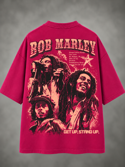 "Get Up, Stand Up" Bob Marley - Graphic Oversized T-Shirt