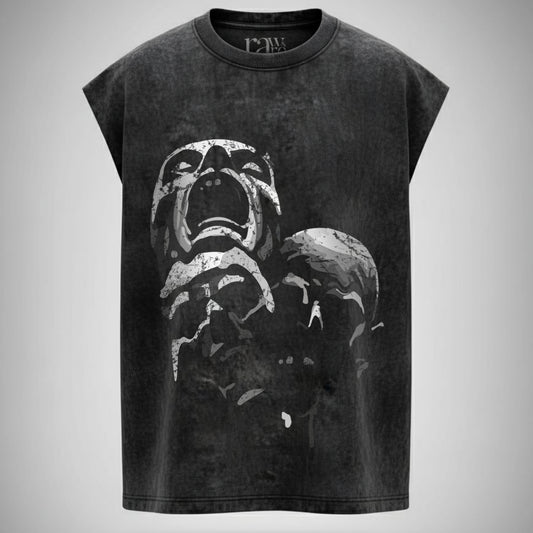The Silent Scream -  Anime Acid Wash Oversized Tank