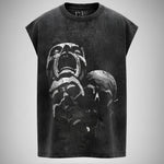 The Silent Scream -Anime Acid Wash Oversized Tank