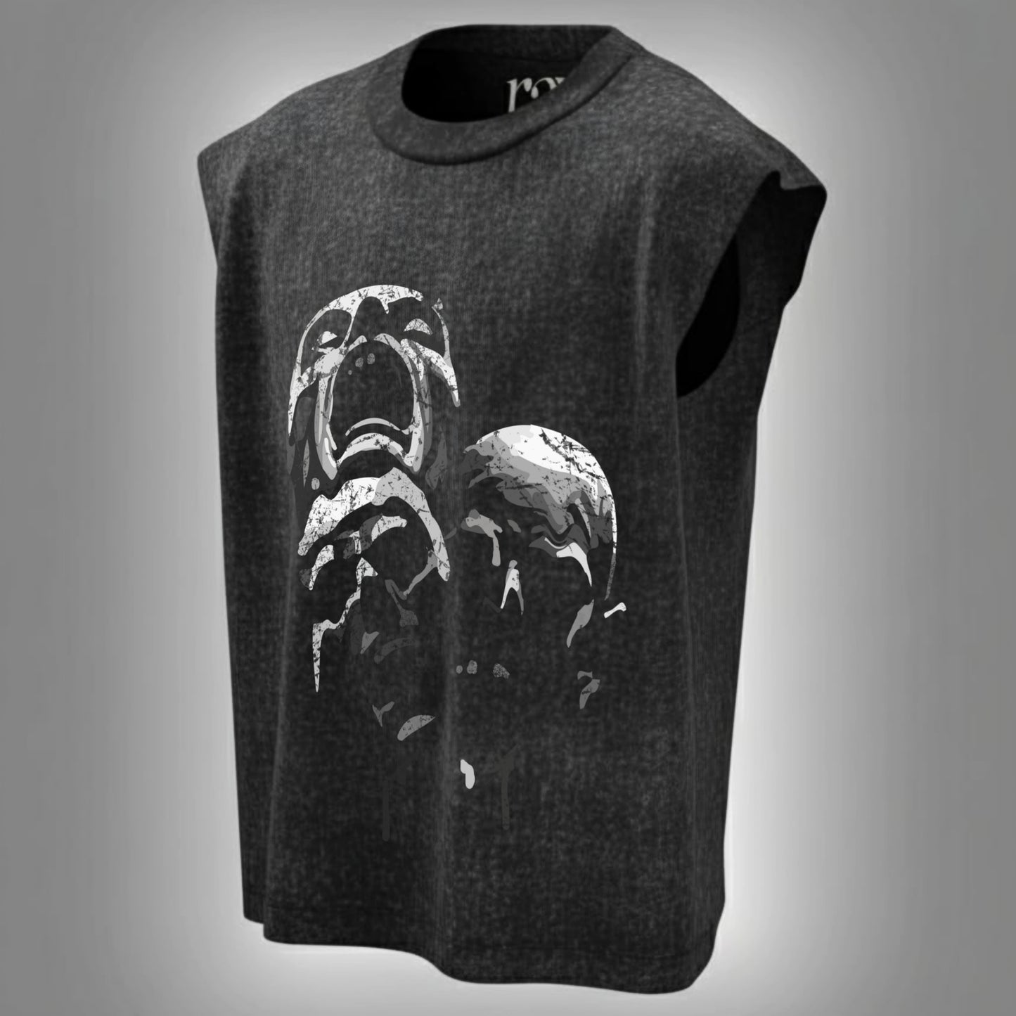 The Silent Scream -  Anime Acid Wash Oversized Tank