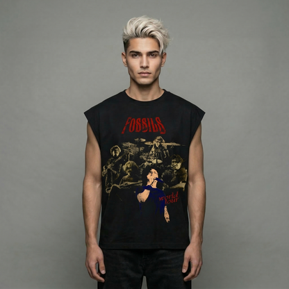FOSSILS WORLD TOUR - Oversized Sleeveless T-Shirt