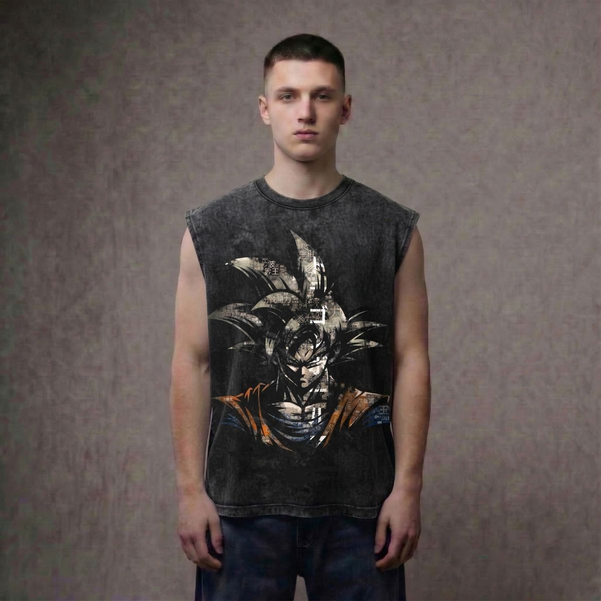 Spirit Ascend Tank - Goku Acid Wash Oversized Tank