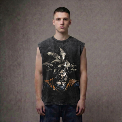 Spirit Ascend Tank - Goku Acid Wash Oversized Tank
