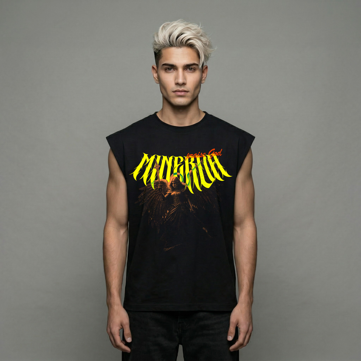 MINERVA PRAISE GOD - Oversized Sleeveless T-Shirt