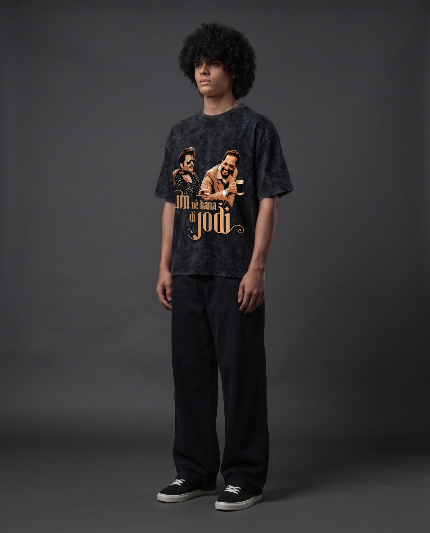 RUM NE BANA DI JODI - Oversized Acid Wash T-Shirt