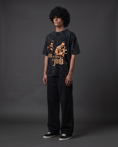 RUM NE BANA DI JODI - Oversized Acid Wash T-Shirt