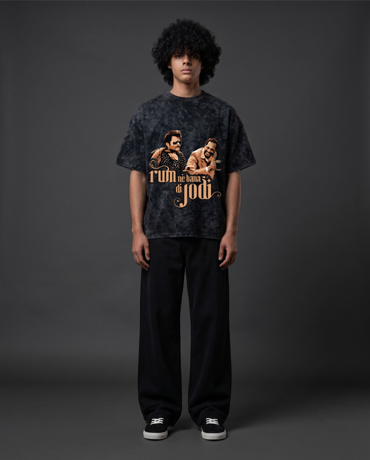 RUM NE BANA DI JODI - Oversized Acid Wash T-Shirt