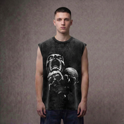 The Silent Scream -  Anime Acid Wash Oversized Tank