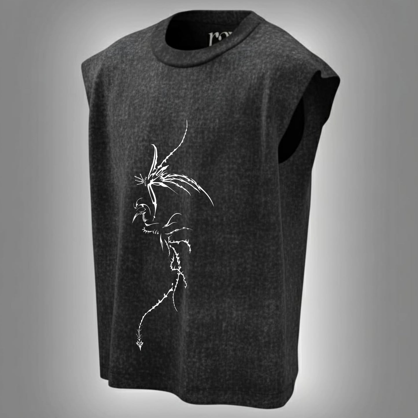 Twin Dragons - Anime Acid Wash Oversized Tank