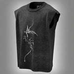 Twin Dragons - Anime Acid Wash Oversized Tank