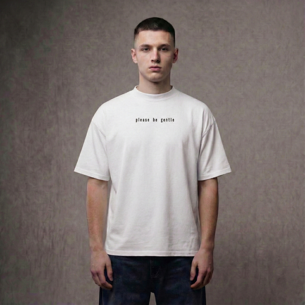 PLEASE BE GENTLE : The VIRGIN Tee – Oversized T-Shirt