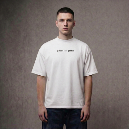 PLEASE BE GENTLE : The VIRGIN Tee – Oversized T-Shirt