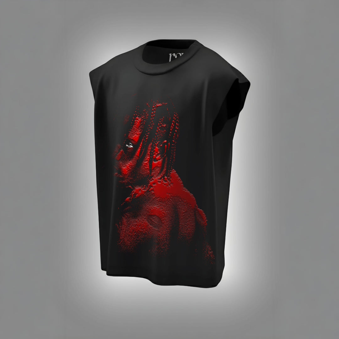 Rager's Aura – Cactus Jack Red Portrait Oversized Tank