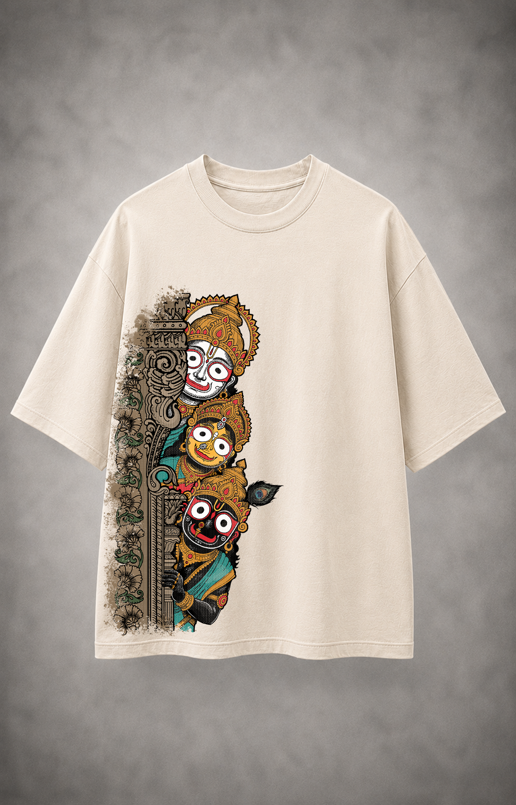 "Ratna Traya: The Divine Peek" - Oversized T-shirt